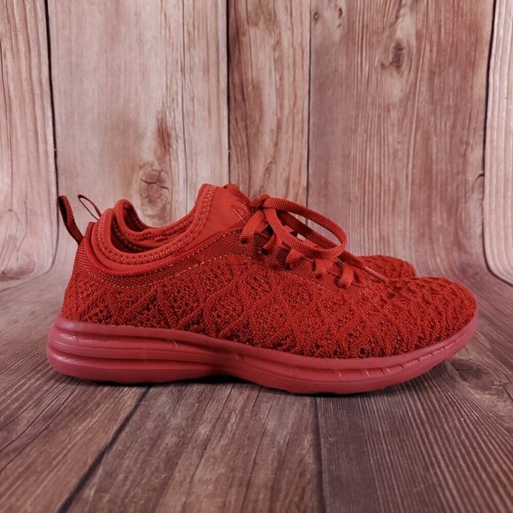 APL Womens Size 6.5 Techloom Phantom Red Knit Lace Up Running Shoes - Picture 3 of 14